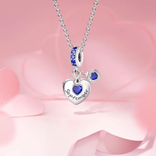 Birthstone Charms for Bracelets and Necklaces S925 Sterling Silver Charm Bead For Family Birthday Women Jewelry Present3