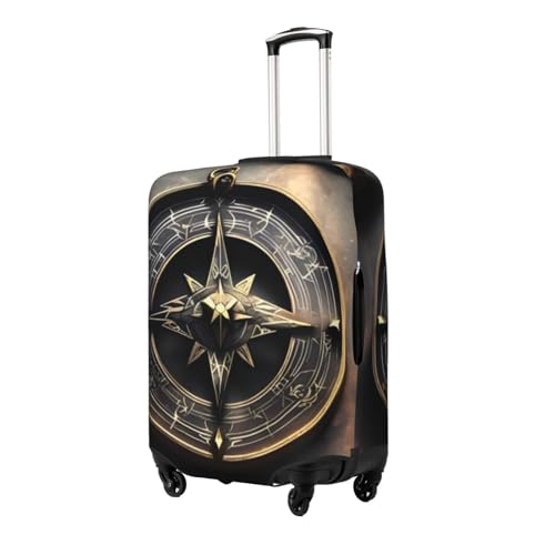 Travel Luggage Cover for Suitcase Tsa Approved, Washable Elastic Suitcase Protector, Magical Design Norse Runes Compass Suitcase Cover Anti-scratch Baggage Cover Fits 22-24 Inch Luggage Sleeve Large2