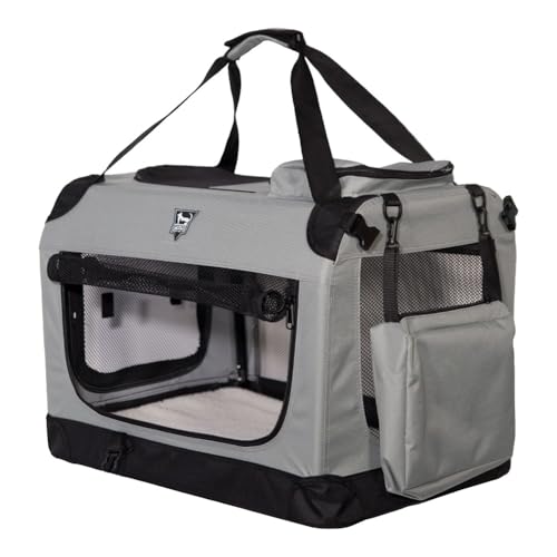 Sac de transport Palace pour chiens gris 70x52cm avec double poignées