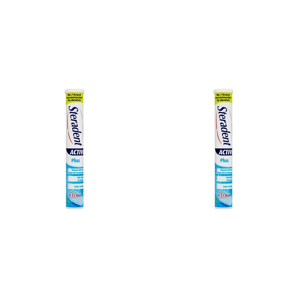 SteradentActive Plus Denture Daily Cleaner, 30 Count (Pack of 2)