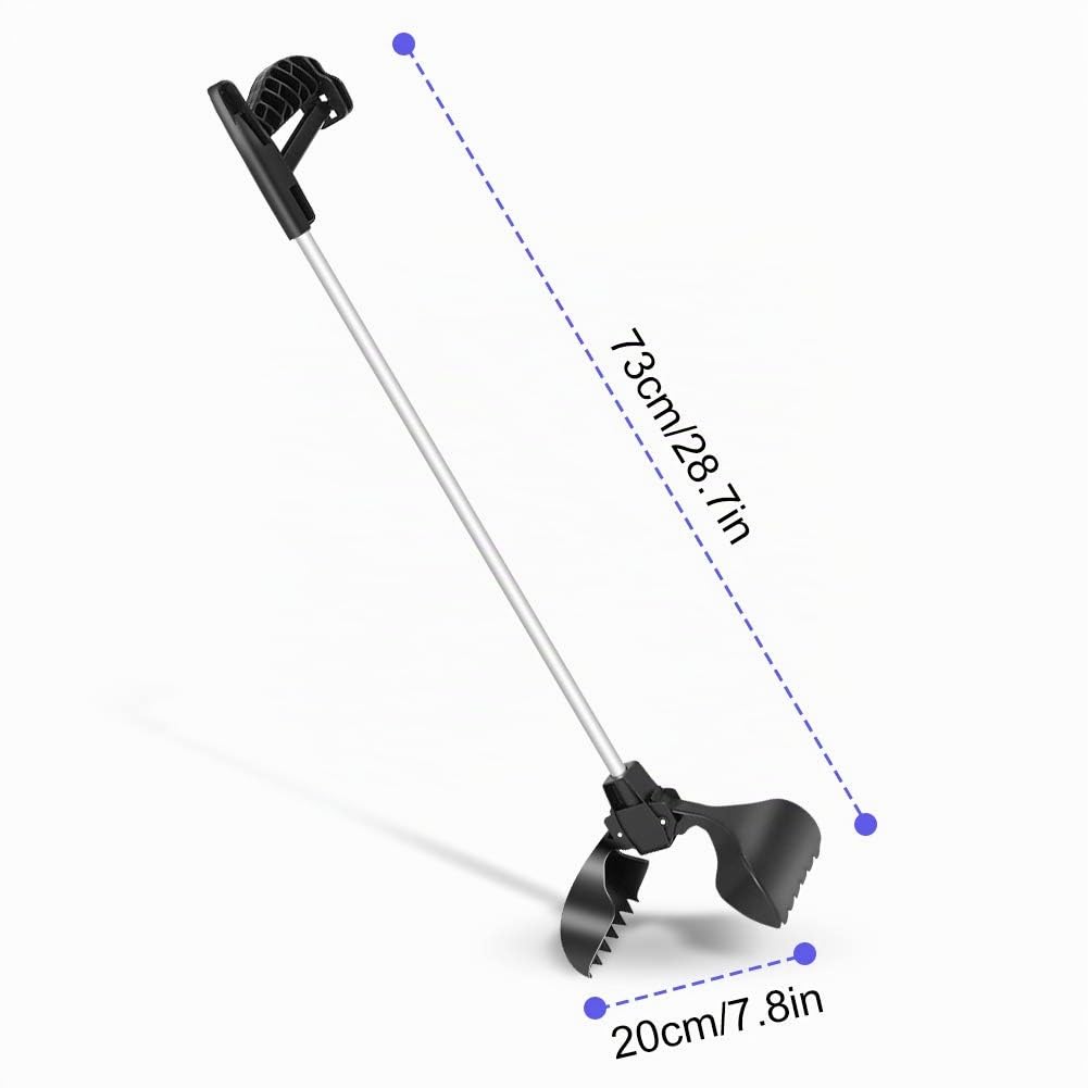 Greensen Pala portatile per escrementi di cani con manico lungo e molla ad alta pressione per escrementi di cani e gatti, con design ergonomico professionale