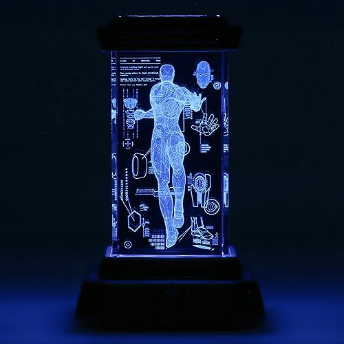 Lámpara de cristal holográfica Iron Man 3D - Producto oficial