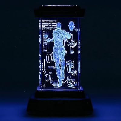 Iron Man Luce 3D Olografica Lampada LED Collezionabile Ufficiale Marvel, Regalo & Accessorio da Scrivania