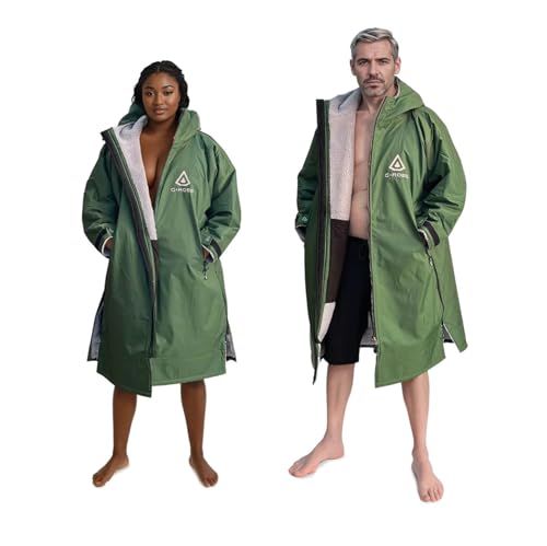 Bata cambiadora impermeable GUARD G.ROBE verde manga larga de forro polar