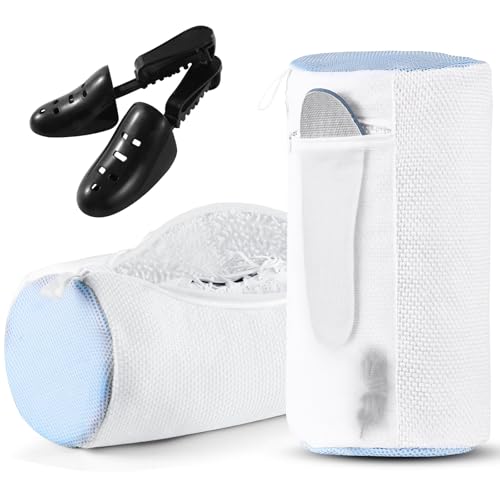 2 Pack XXL Shoe Washing Machine Bag, 700 GSM Heavy Duty Shoes Cleaning Bag with Anti-Tangle Mesh...