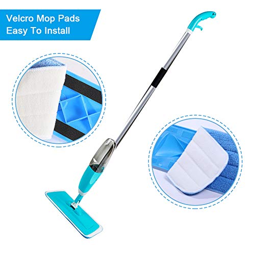 URAQT Mop Pads, 3 Stück Mop Microfaser Reinigung Pads, Nachfüllpack Wischbezug Bodenwischer Ersatzbezug, Saugfähiger Wischmopp Reinigungskissen für Spray Mops und Reveal Mops - 42 x 14 cm