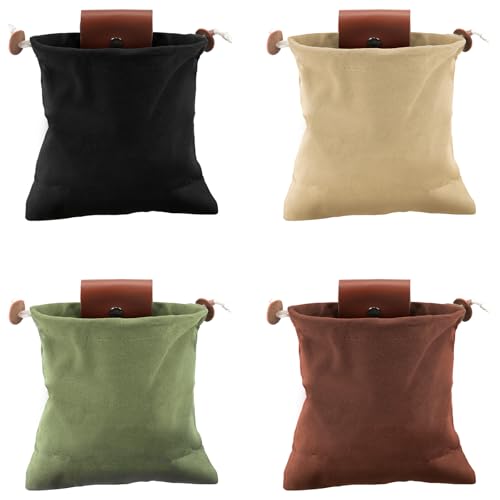 4 Pack Collapsible Waxed Canvas Foraging Bags