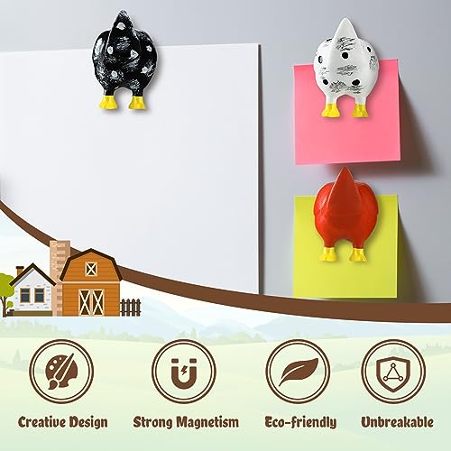 12 imanes decorativos de pollo divertidos para refrigerador miniatura 5