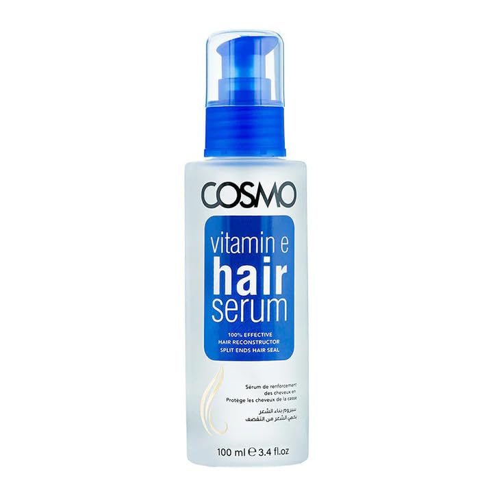 CD COSMO DESIGNS Vitamin E Hair Serum | Frizz Control, Shine & Smoothness | For All Hair Types | Shine & Softness | Lightweight & Non-Greasy | effectively on straight, wavy, curly, and chemically treated hair 100ml