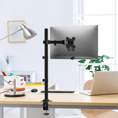 Image of WALI Monitor Arm Desk Mount for Screen up to 32 Inch, Extra Tall Single Monitor Arm, Articulating Monitors Mount, Holds up to 10 kg, 75x75 /100x100mm (M001XL), Black