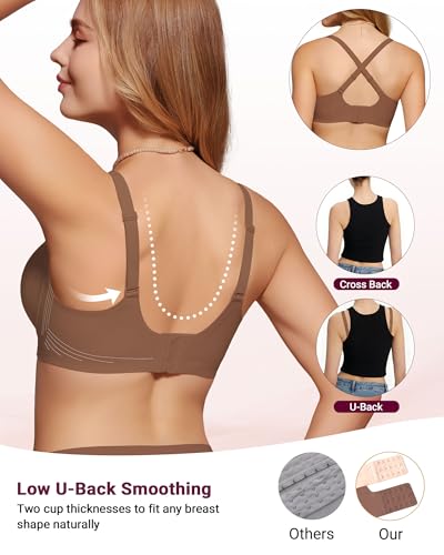 Image of As Fairy Wireless Bras for Women Full Coverage Seamless Scalloped Push Up No Underwire Everyday Bra with Air Holes