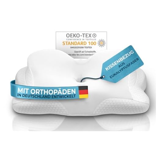 Glückstoff® Orthopaedic Pillow Case [Cooling and Heat Effect] with Eucalyptus Fibre (Yocell) and Spandex | Soft and Soft | Replacement Cover | White | Version: All-rounder