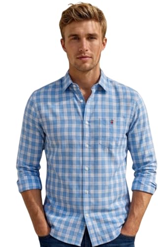 Image of Louis Philippe Men's Slim Fit Premium Cotton Easy Care, Soft Handfeel Full Sleeve Checks Casual Shirt