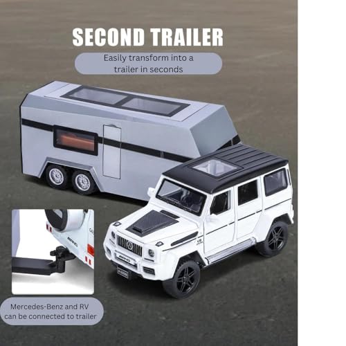 Image of 1:32 Marcedees G63 Trailer Diecast Metal Pull Back Car with 6 Openable Doors with Sound and Light Toy Decoration car Best Gift Toys for Kids 【Colors as Per Stock】