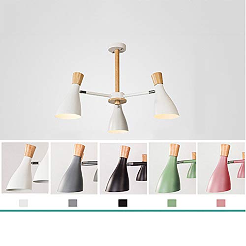 Éclairage pour salon et chambre à coucher, suspension industrielle 3 têtes E27 verte - 3