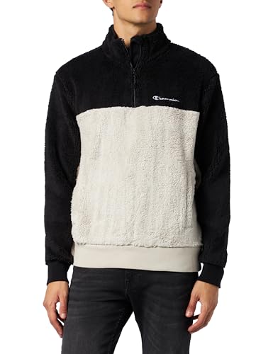 Image of Champion Men's Legacy Outdoor Polar-Half Zip Top Sweatshirt, Grigio Argento/Nero, M