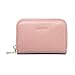 IXYVIA RFID Blocking Zip Around Leather Card Case, Card Holder (Shell Pink)