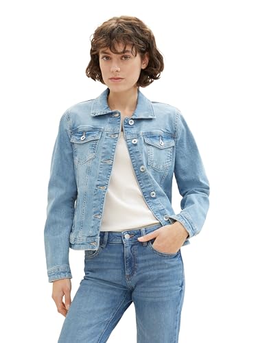 TOM TAILOR Damen Basic Jeansjacke, 10142 - Light Stone Blue Denim, XXL