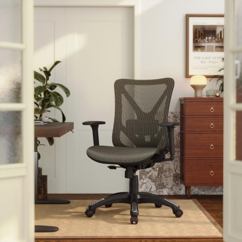 Image of Ergonomic Office Chair, Mesh Computer Desk Chairs with BIFMA X5.1 Certified, Adjustable Lumbar Support, 3D Arm, Tilt Back, Wide Seat, Comfy Swivel Work Task Chair for Company and Home (Coffee Brown)
