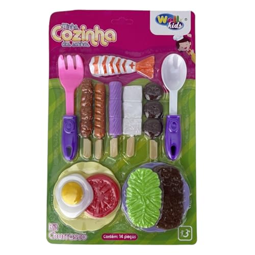 Kit Churrasco Cozinha Brinquedo Infantil Comidinha 14 Peças