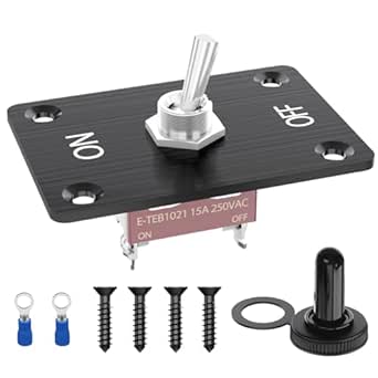 Amazon.com: Toggle Switch, LOBON ON-Off 2 Pin Toggle Switch 12V with UP ...