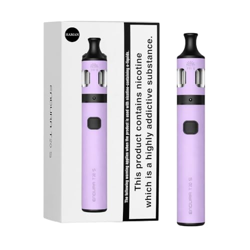 Innokin Endura T20S Vaping Kit 1500mAh E-Cig Vape Kits with Top-Refill 2ml Prism T20S MTL Tank Simple 1-Button Design Haman Clear Liquid Window Nicotine Free (Royal Purple)
