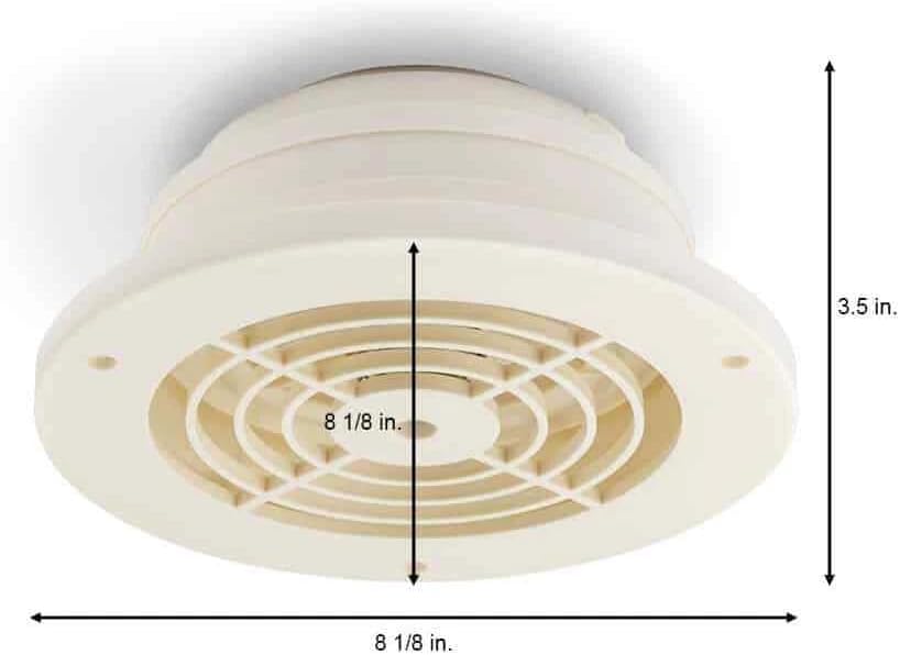 Black SEVBLKX 4", 5", 6" Soffit Exhaust Vent Compatible with Bathroom and Kitchen Fan