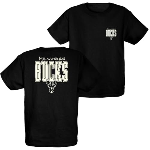 Milwaukee Bucks NBA Officially Licensed Youth T-Shirt Pop Echo Black, Medium