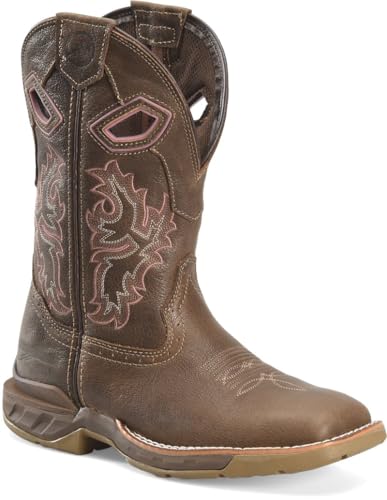 DOUBLE-H Women's Phantom Rider Ari 10” Waterproof Wide Square Composite Toe Roper Boots with Chaos Coco Leather Upper, Comfort Footbed, EH-Rated