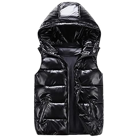 riou Abrigos Mujer Hombre Invierno Acolchados Medio Largo Chaleco Chaqueta Parka con Cremallera y Bolsillo Chaleco de Plumas Tallas Grandes Abrigos de Cuello Alto Regalo Cover