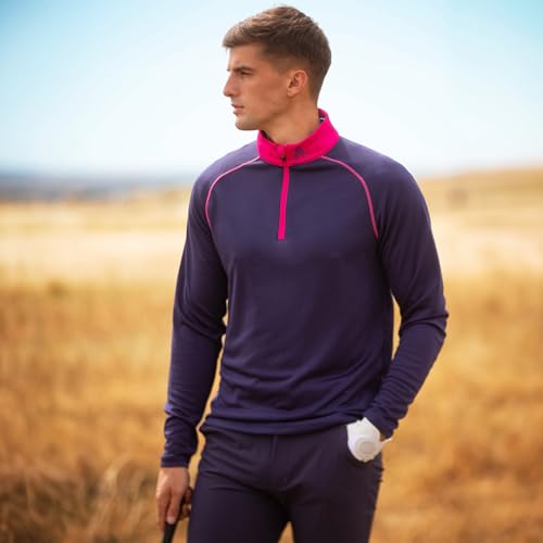 Quarter zip pullover men Royal & Awesome en maille technique stretch haute densité