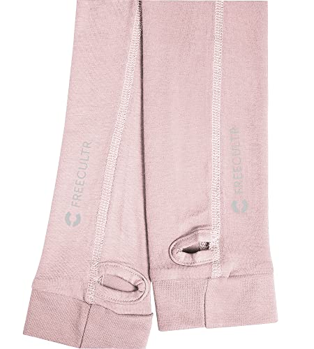 Image of Freecultr Women Breathable Bamboo Cotton Antibacterial Arm Sleeves with Built-in Gloves | Soft, Sweat-Wicking & Skin-Friendly