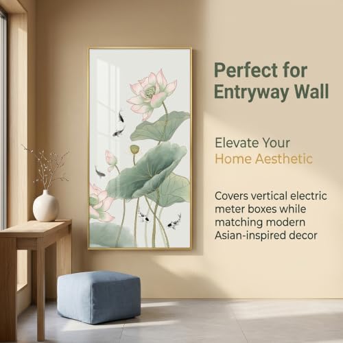 Cadre aluminium cache tableau électrique luxe lotus vertical noir étanche - 8