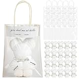 Nuiorfty Juego de 20 Regalos para Baby Shower Toallas Suaves y Lindas con Forma de Oso de 12.0 x 12.0 in con Bolsa Exquisita par