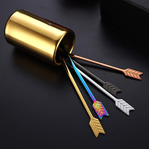 5'' 5Pcs Stainless Steel Coffee Stir Sticks With Stirrers Holder, Metal Coffee Stirrer Reusable, Beverage Drink Cocktail Stirrer Swizzle Stirring Sticks Black #TOP3
