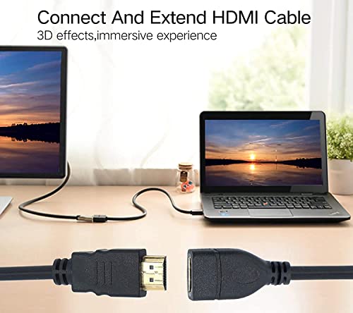 Image of LipiWorld HDMI Male to Female Extension Cable Extension Cable HDMI Extender for fire tv Stick, Laptop /PC, LCD /LED TV, Xbox, PS3 /PS4 (Pack Of 2 30Cm)