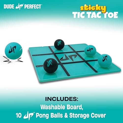 Dude Perfect Sticky Tic Tac Toe, Kids Tabletop Activity, for Family Game Night, Perfect for a Gift and Parties, 2 Players, Ages 4+ - Thumbnail 4