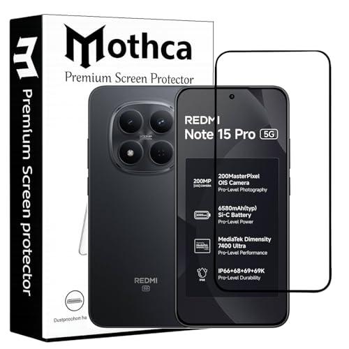 Image of Mothca Advanced Tempered Glass Screen Protector Compatible for Redmi Note 15 Pro with Edge to Edge Coverage - Case Friendly, Anti-Scratch & Bubble-Free Installation Kit