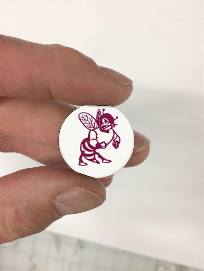 Hornet Award Decals Bees Stingers Wasp Swarm Yellowjackets Thick 1-1/8" Diameter (100 Decals) (Maroon on Whte)