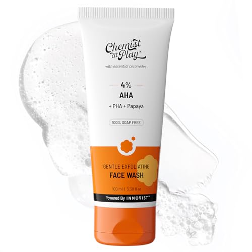 Image of Chemist At Play Gentle Exfoliating Face Wash for Daily Use | Tan Removal & Instant Glow | Bright Skin | Gently Removes Dead Skin | Soap-Free | Oily, Dry & Combination Skin | For Men & Women | 100 ml