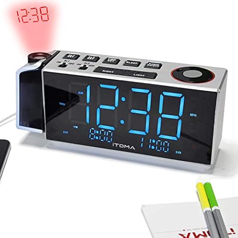 iTOMA Reloj Despertador con Proyección y Carga USB Cover
