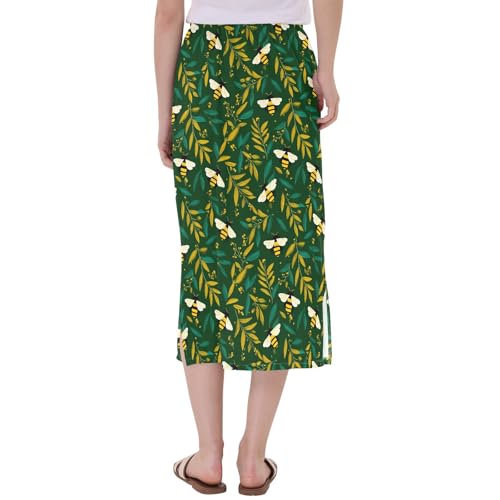 Faldas para mujer con diseño de abeja para oficina y verano relajado 4