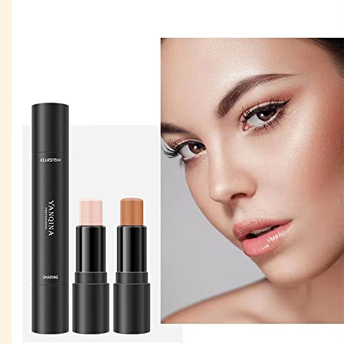 2 In 1 Dual-Ended Highlighter & Shadow Stick Face Brightening Foundation Stick Glow Stick, Bronze, 0.04 Ounce (Pack Of 1) #TOP1