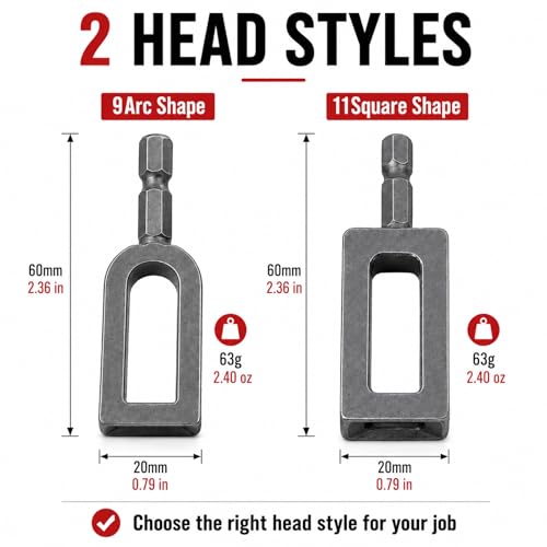 2 Pcs Electric Drill Wire Twisting Tool for Drill, Multifunctional Iron Wire Twister/Knotter with 1/4" Hex Shank, for Fencing, Rebar Tying, and Construction, Alloy Steel — additional product view