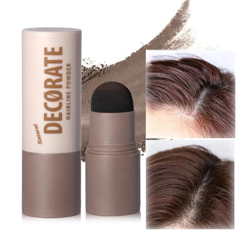 HERBENJOY Hairline Powder, Hair Root Touch Up, Waterproof & Sweatproof, Quickly Cover Hairline, Thinning Hair & Grey Root Concealer, Modify Forehead & Eyebrow (02 Dark Brown)