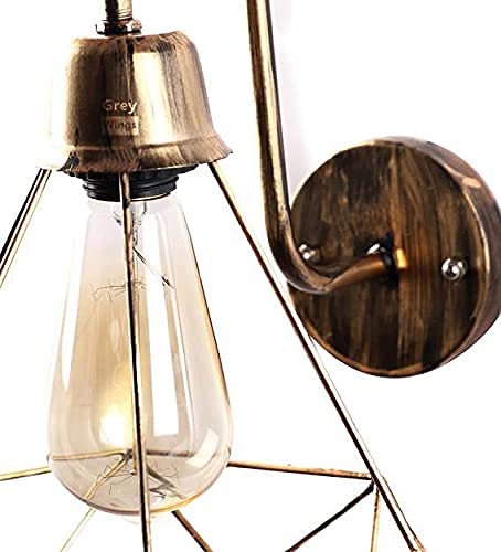 Image of GreyWings Geometric Antique Bronze Metal Wall Light, Modern Industrial Decorative Sconce, (Bulb not Included) Small Pack of 2