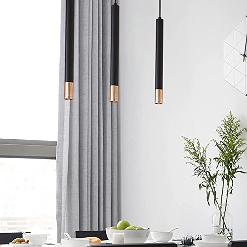 Lámpara colgante tubo largo LED de 3W y aluminio negro para techos de cocina modernos 6