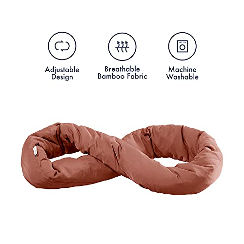 Huzi Design Infinity Pillow - Reisekissen Nackenkissen Ideal für Reise Büro Entwurf Weiches Nackenstützkissen (Terracotta) - Image 4