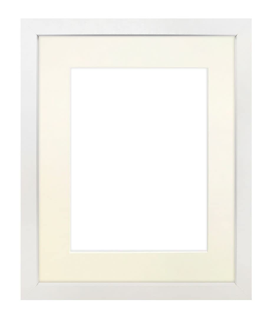 H7 White Picture Photo Frame with Ivory Mount 12"x10" Image Size 9"x7" Pack of 3