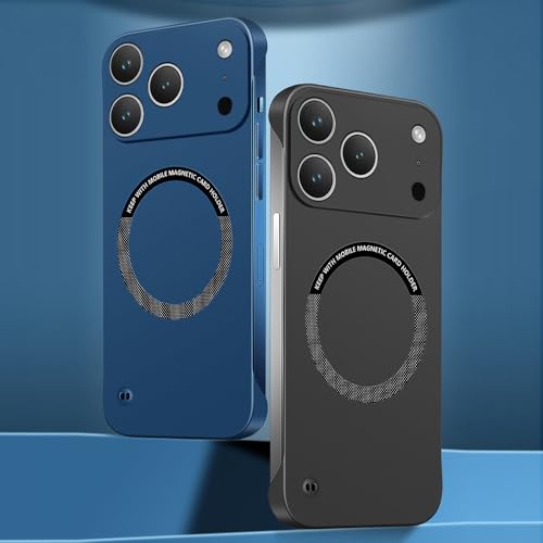 Omio Magnetic Slim Case for iPhone Air Compatible with MagSafe, Frosted Matte PC Ultra-Thin Bumper Frameless Borderless Minimalist Design Shockproof Cover for Men Women, Blue by Omio - Used condition - Image 2